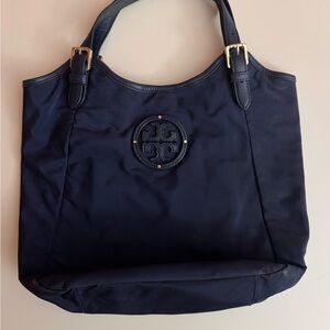 Tory Burch Navy Tote with Gold Hardware